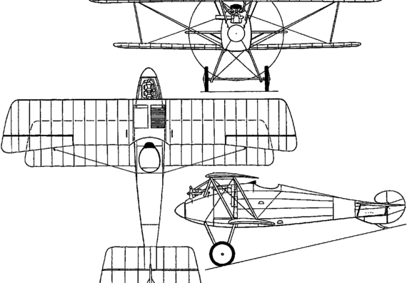 Самолет Aviatik D II (Germany) - чертежи, габариты, рисунки