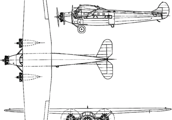 Avro 618 Ten (England) (1929) - drawings, dimensions, pictures
