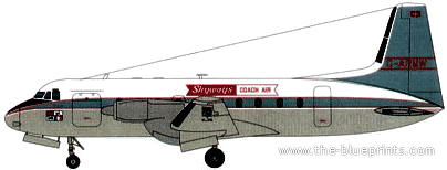 Самолет Avro 748 Srs 1 - чертежи, габариты, рисунки