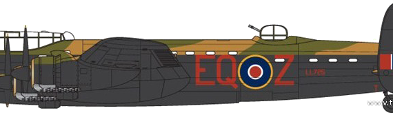 Avro Lancaster B.II aircraft - drawings, dimensions, figures