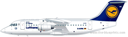 Самолет Avro RJ85 - чертежи, габариты, рисунки