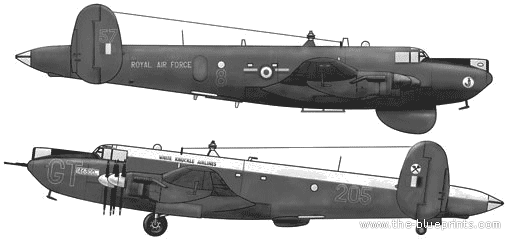 Самолет Avro Shackleton MR.2 - чертежи, габариты, рисунки