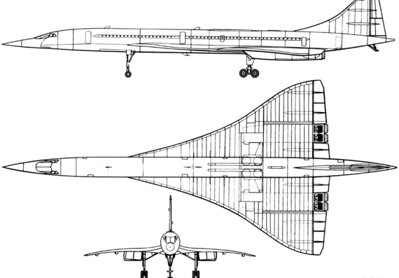 Самолет BAC-Sud Aviation Concorde - чертежи, габариты, рисунки