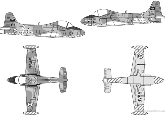 Самолет BAC 167 Mk.80 Strikemaster - чертежи, габариты, рисунки