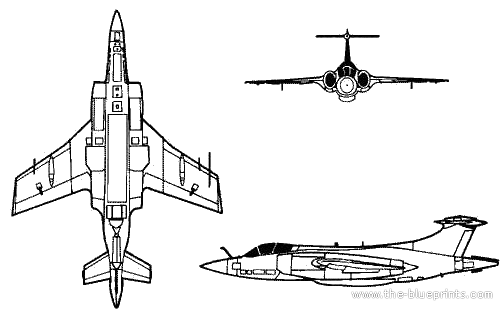 Самолет BAC Buccaneer - чертежи, габариты, рисунки
