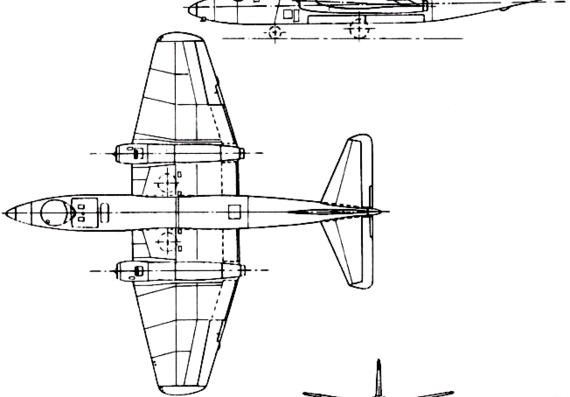 Самолет BAC Canberra (England) (1951) - чертежи, габариты, рисунки