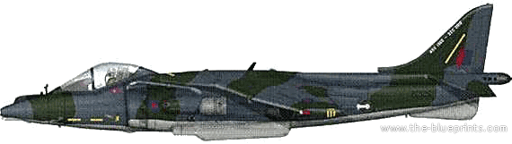 Самолет BAC Harrier II GR.9 - чертежи, габариты, рисунки