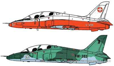 BAC Hawk Mk.I aircraft - drawings, dimensions, figures