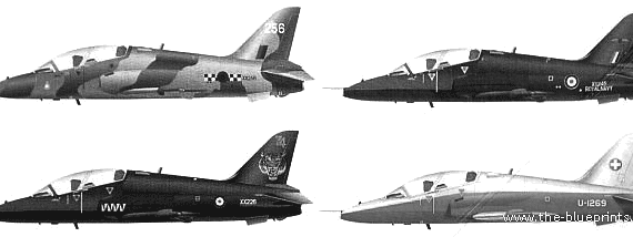 Самолет BAC Hawk T. Mk.I - чертежи, габариты, рисунки