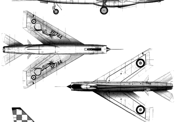 Самолет BAC Lightning F Mk.3 - чертежи, габариты, рисунки