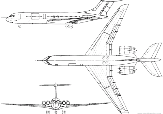 Самолет BAC (Vickers) VC-10 / Super VC-10 (England) (1962) - чертежи, габариты, рисунки