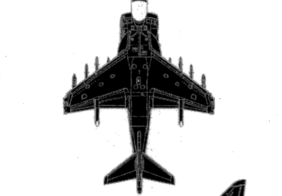 Самолет BAE Boeing GR Mk. 7 Harrier - чертежи, габариты, рисунки