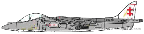 Самолет BAE Harrier GR.9 - чертежи, габариты, рисунки