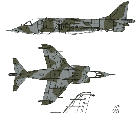 Самолет BAE Harrier Gr.Mk.1 - чертежи, габариты, рисунки