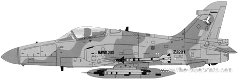 Самолет BAE Hawk 200 - чертежи, габариты, рисунки