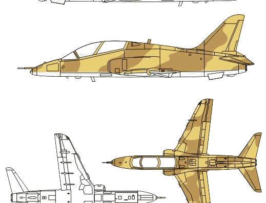 Самолет BAE Hawk Mk.63 - чертежи, габариты, рисунки