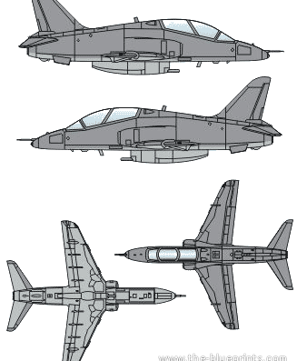Самолет BAE Hawk T Mk.1A - чертежи, габариты, рисунки