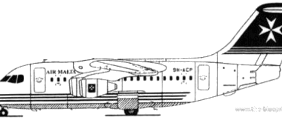 Самолет BAe 146-100 - чертежи, габариты, рисунки