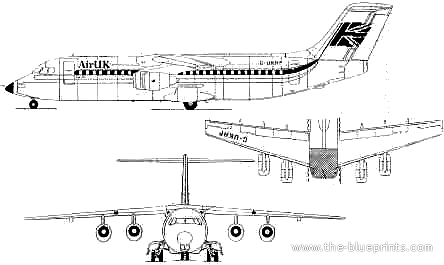 Самолет BAe 146-300 - чертежи, габариты, рисунки