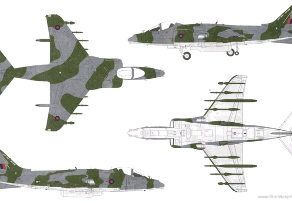 Самолет BAe Harrier GR9A - чертежи, габариты, рисунки