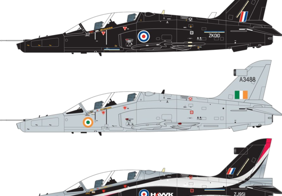 BAe Hawk aircraft - drawings, dimensions, figures