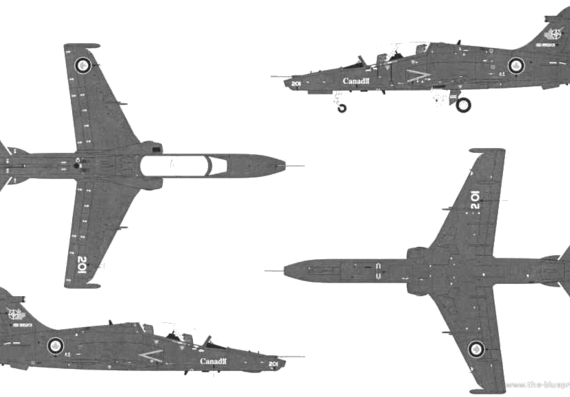 Самолет BAe Hawk 115 - чертежи, габариты, рисунки