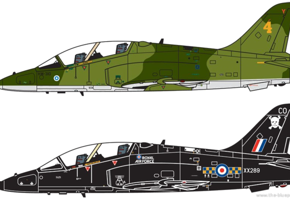 Самолет BAe Hawk T MkIa - чертежи, габариты, рисунки