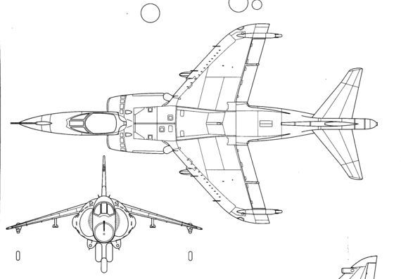 Самолет BAe Sea Harrier - чертежи, габариты, рисунки