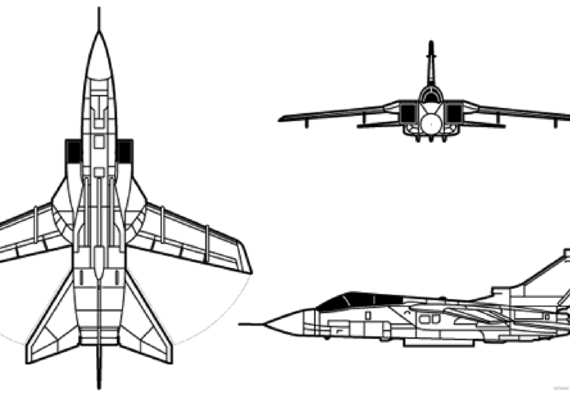 Самолет BAe Tornado ADV - чертежи, габариты, рисунки
