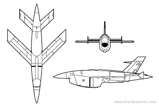 Самолет BQM 34 Firebee II - чертежи, габариты, рисунки