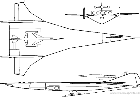 Самолет Bartini A-57 - чертежи, габариты, рисунки
