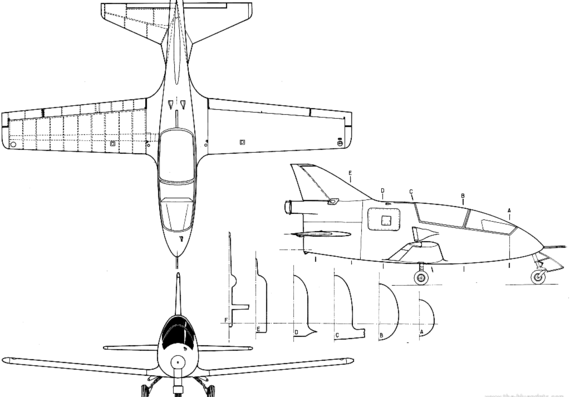Самолет Bede BD-5J - чертежи, габариты, рисунки