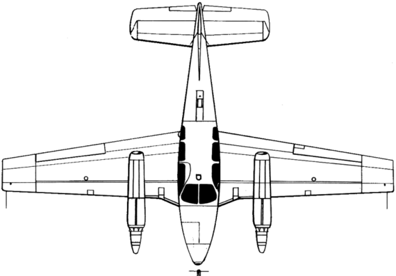 Самолет Beechcraft-SFERMA PD-146 Turbo Travelair - чертежи, габариты, рисунки