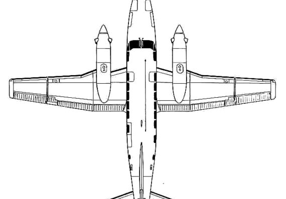 Самолет Beechcraft 99A - чертежи, габариты, рисунки