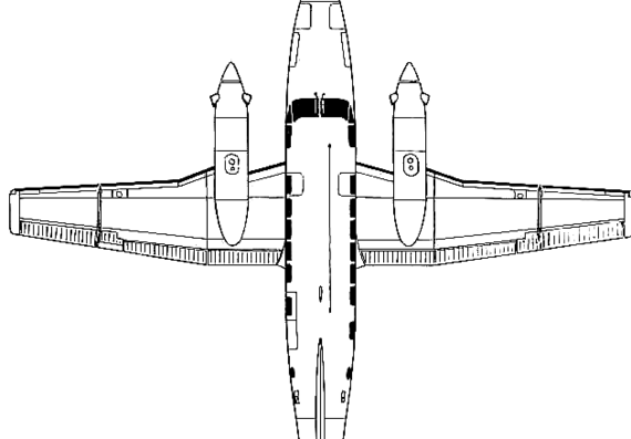 Самолет Beechcraft 99A Airliner - чертежи, габариты, рисунки