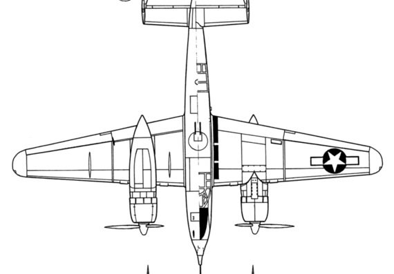 Самолет Beechcraft A-38 Grizzly - чертежи, габариты, рисунки