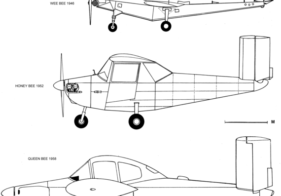 Самолет Beechraft Aircraft Variants - чертежи, габариты, рисунки