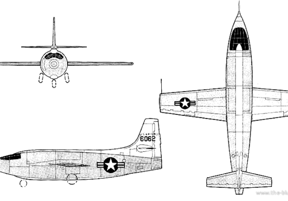Самолет Bell XS-1 - чертежи, габариты, рисунки