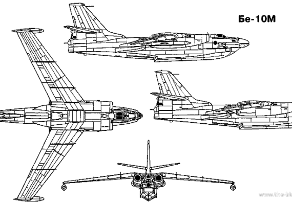 Beryev Be-10 (Russia) aircraft (1956) - drawings, dimensions, figures