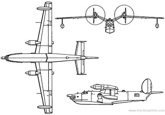 Самолет Beriev Be-12 Mail - чертежи, габариты, рисунки