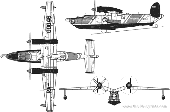 Самолет Beriev Be-12 P 2 - чертежи, габариты, рисунки