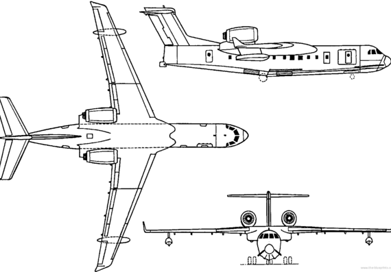 Самолет Beriev Be-200 (Russia) (1998) - чертежи, габариты, рисунки