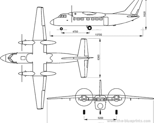 Самолет Beriev Be-32 K - чертежи, габариты, рисунки