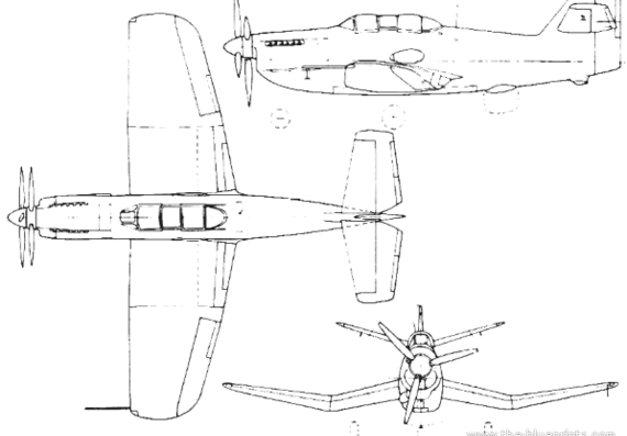 Самолет Blackburn B-54 / Y.A.5, B-88 (England) (1949) - чертежи, габариты, рисунки