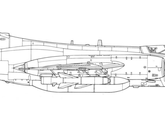 Blackburn Buccaneer with Sea eagle missile - drawings, dimensions, figures