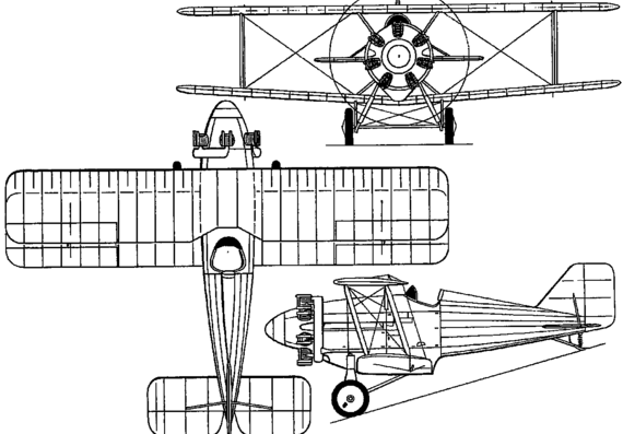 Самолет Blackburn F.2 Lincock (England) (1928) - чертежи, габариты, рисунки