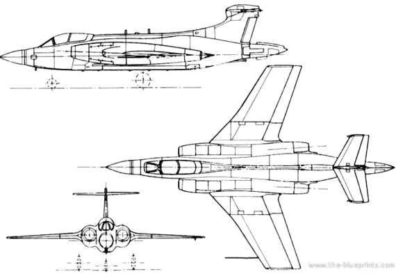 Blackburn (Hawker Siddeley) B-103 Buccaneer (England) (1958) - drawings, dimensions, figures
