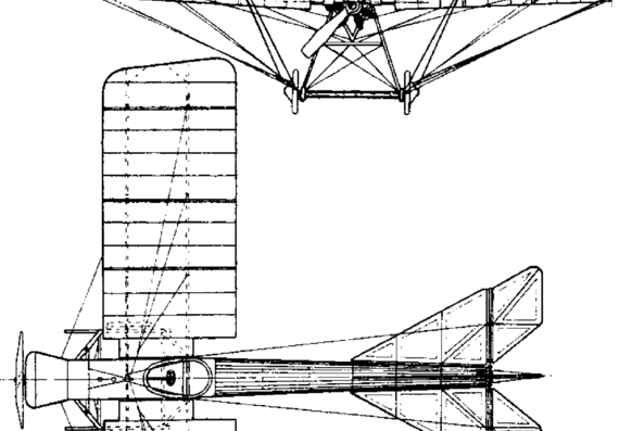 Самолет Blackburn Monoplane typ D (1912) - чертежи, габариты, рисунки