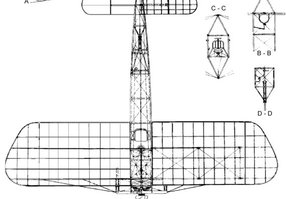Самолет Bleriot XI 2 - чертежи, габариты, рисунки