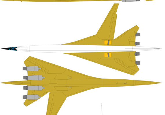 Самолет Boeing 2707 200 sst prototype - чертежи, габариты, рисунки